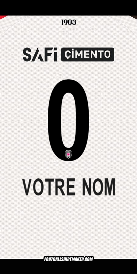 Maillot Besiktas JK 2025/2026 -  votre nom - 0