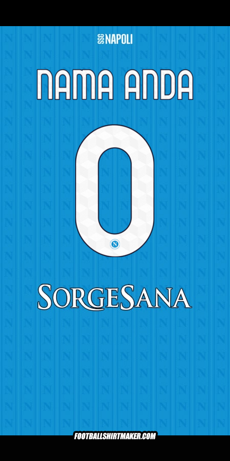 Jersey SSC Napoli 2025/2026 -  nama anda - 0