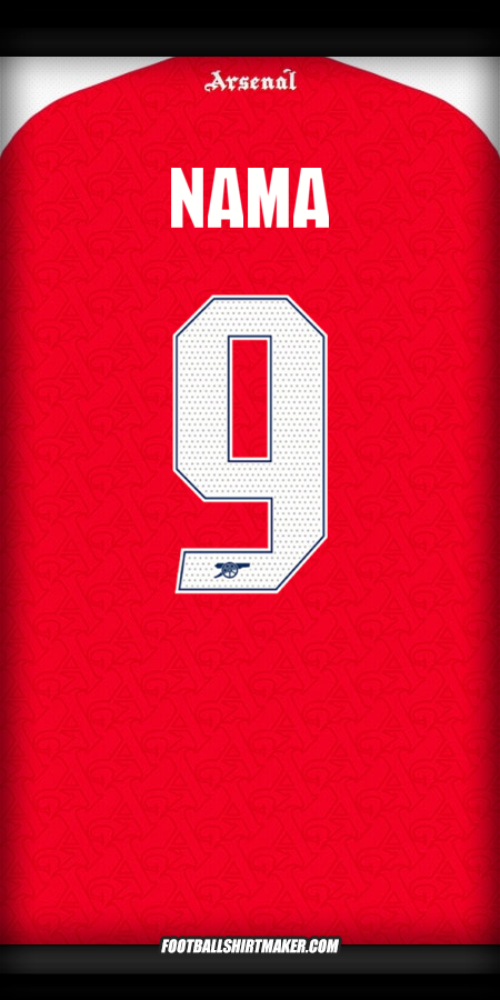 Jersey Arsenal Cup 2025/2026 -  nama - 9