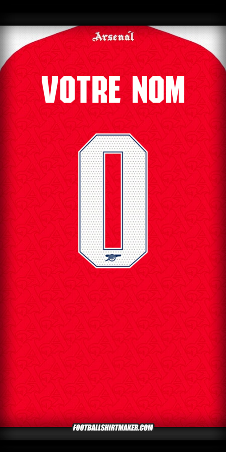 Maillot Arsenal Cup 2025/2026 -  votre nom - 0