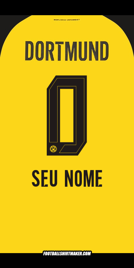 Camisa Borussia Dortmund 2025/2026 -  seu nome - 0