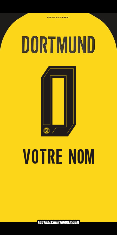Maillot Borussia Dortmund 2025/2026 -  votre nom - 0