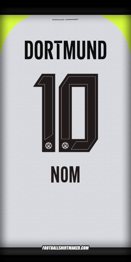 Maillot Borussia Dortmund 2025/2026 Extérieur -  nom - 10