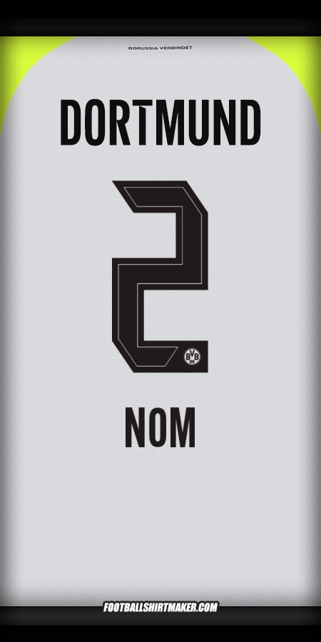 Maillot Borussia Dortmund 2025/2026 Extérieur -  nom - 2