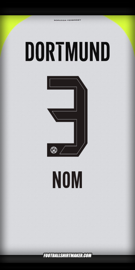 Maillot Borussia Dortmund 2025/2026 Extérieur -  nom - 3