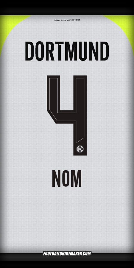 Maillot Borussia Dortmund 2025/2026 Extérieur -  nom - 4