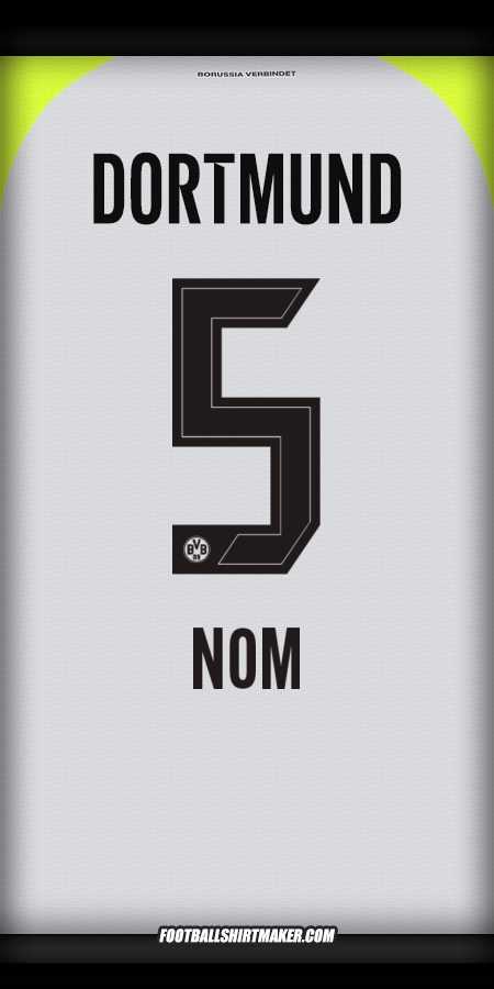 Maillot Borussia Dortmund 2025/2026 Extérieur -  nom - 5