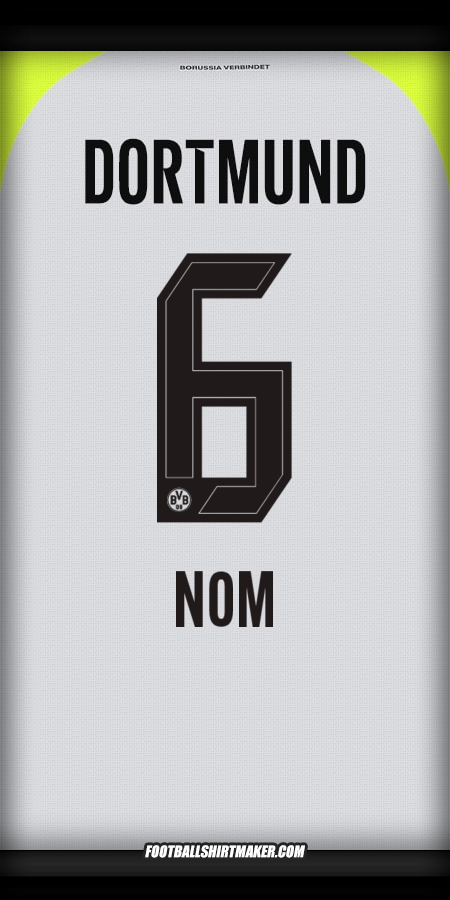 Maillot Borussia Dortmund 2025/2026 Extérieur -  nom - 6