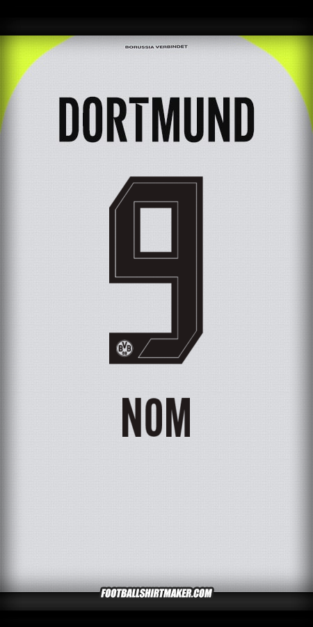 Maillot Borussia Dortmund 2025/2026 Extérieur -  nom - 9