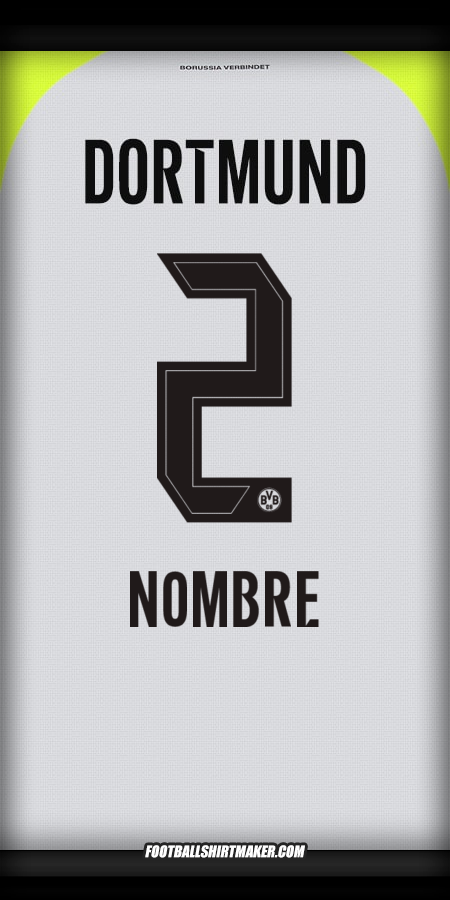 Jersey Borussia Dortmund 2025/2026 Visita -  nombre - 2