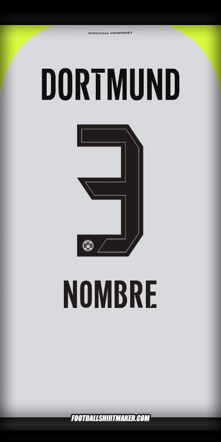 Jersey Borussia Dortmund 2025/2026 Visita -  nombre - 3