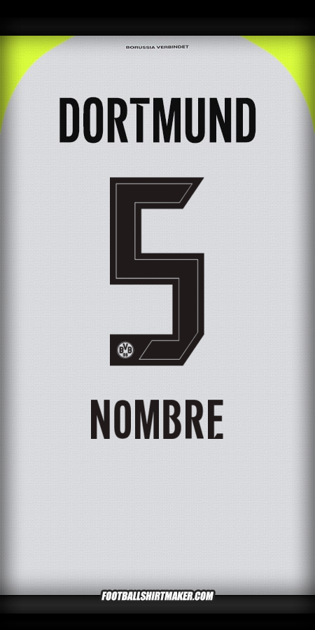 Jersey Borussia Dortmund 2025/2026 Visita -  nombre - 5
