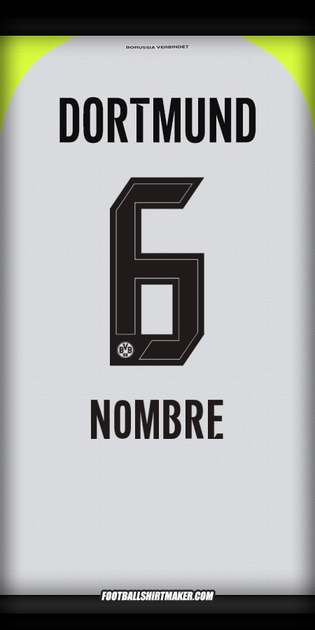 Jersey Borussia Dortmund 2025/2026 Visita -  nombre - 6