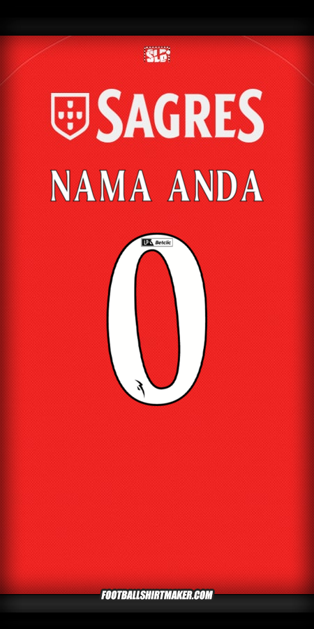 Jersey SL Benfica 2025/2026 -  nama anda - 0