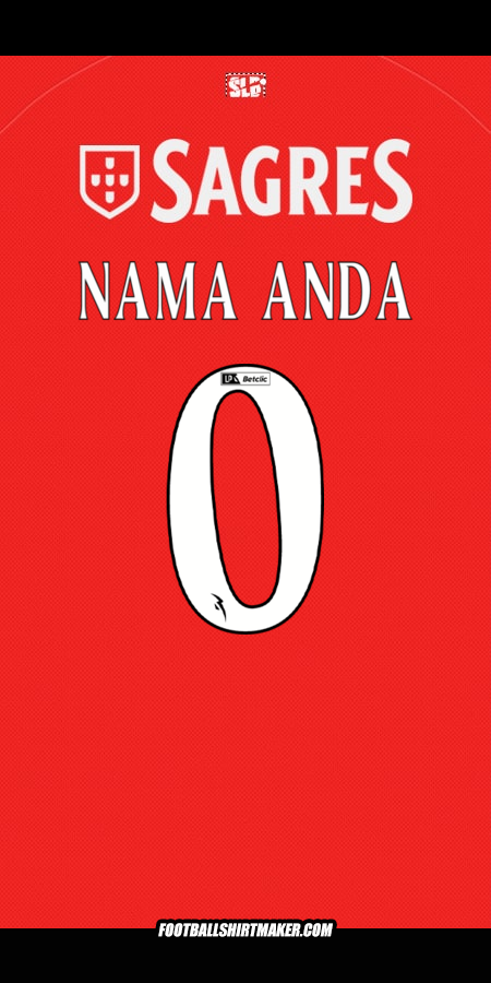 Jersey SL Benfica 2025/2026 -  nama anda - 0