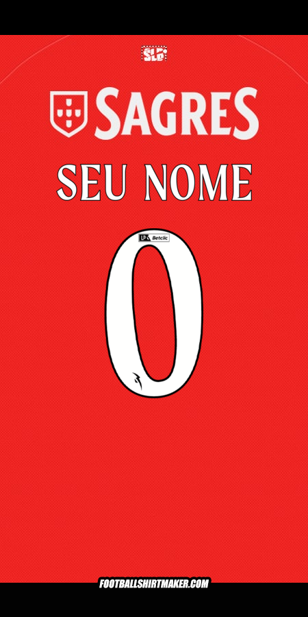Camisa SL Benfica 2025/2026 -  seu nome - 0