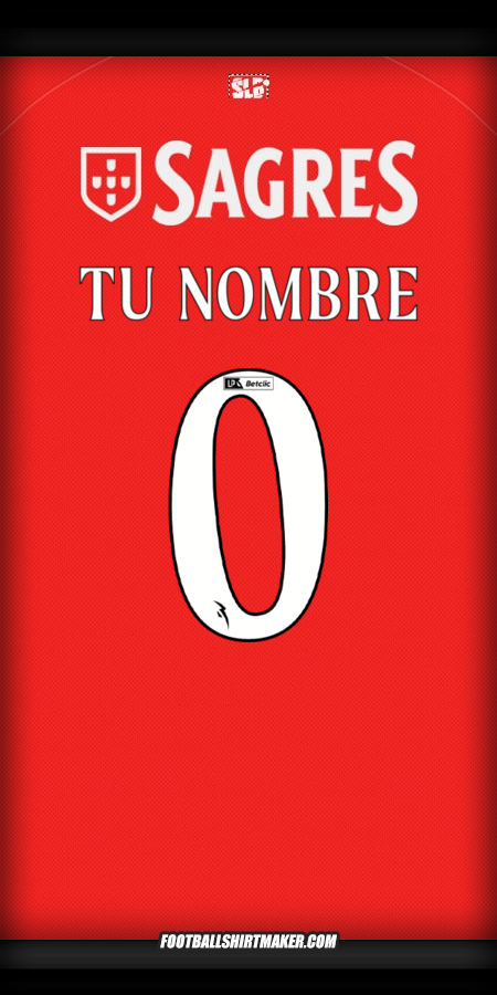 Camiseta SL Benfica 2025/2026 -  tu nombre - 0