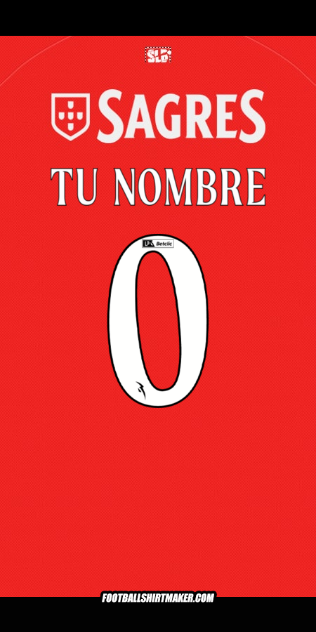 Jersey SL Benfica 2025/2026 -  tu nombre - 0