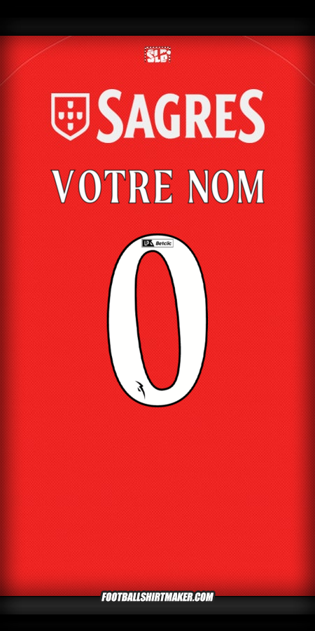 Maillot SL Benfica 2025/2026 -  votre nom - 0