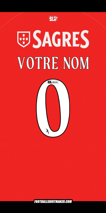 Maillot SL Benfica 2025/2026 -  votre nom - 0