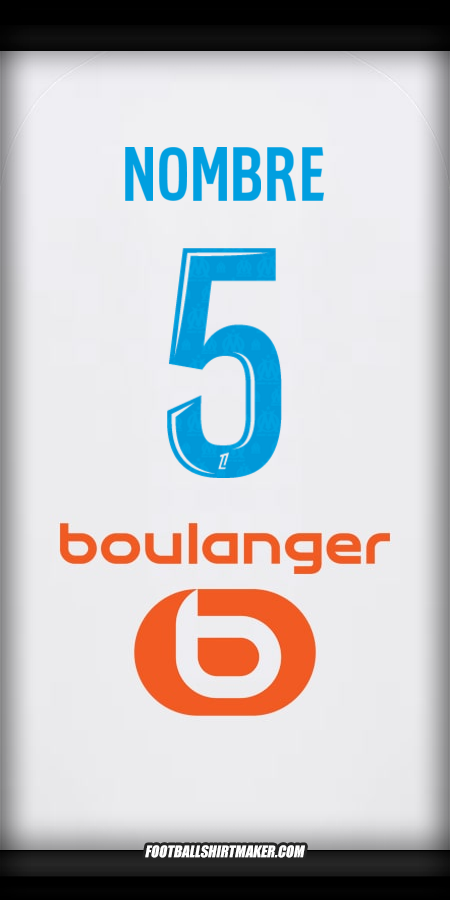 Jersey Olympique de Marseille 2025/2026 -  nombre - 5