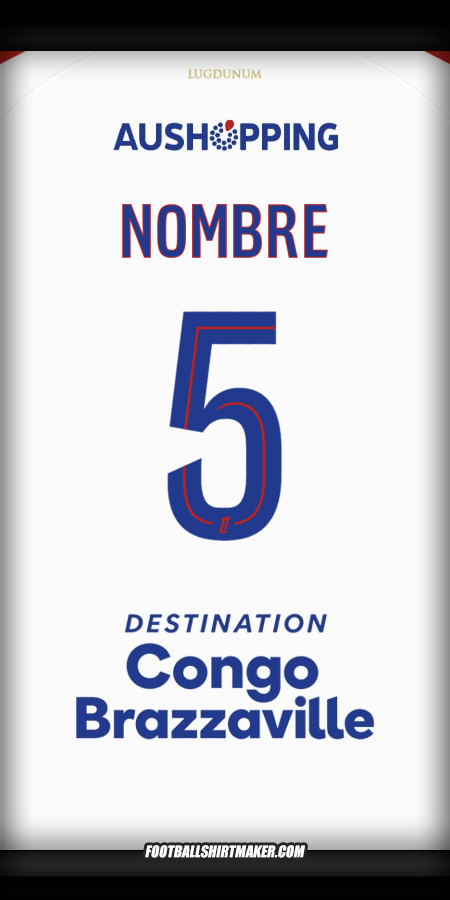 Camiseta Olympique Lyon 2025/2026 -  nombre - 5
