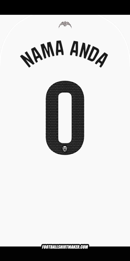 Jersey Valencia CF 2025/2026 -  nama anda - 0