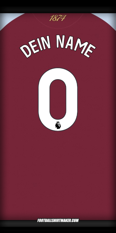 Trikot Aston Villa FC 2025/2026 -  dein name - 0