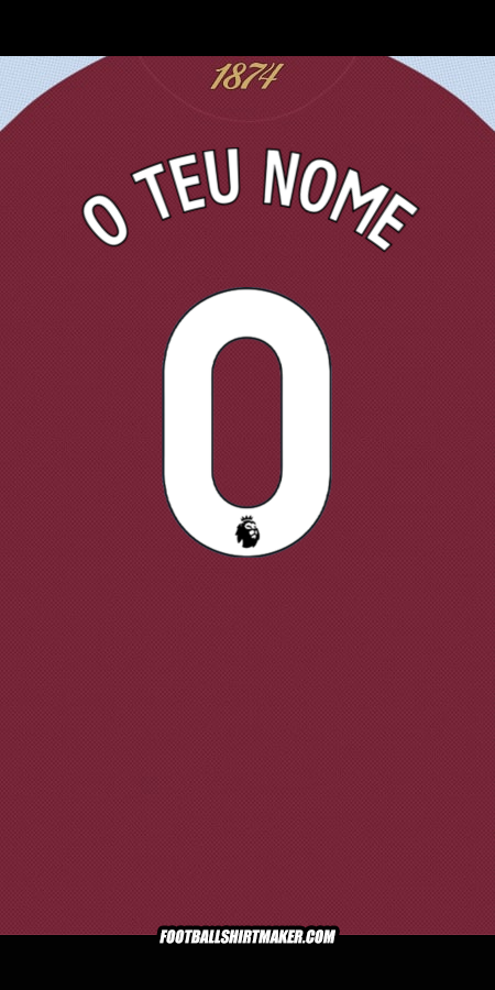 Camisola Aston Villa FC 2025/2026 -  o teu nome - 0