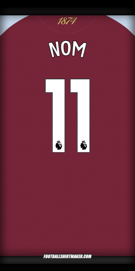 Maillot Aston Villa FC 2025/2026 -  nom - 11