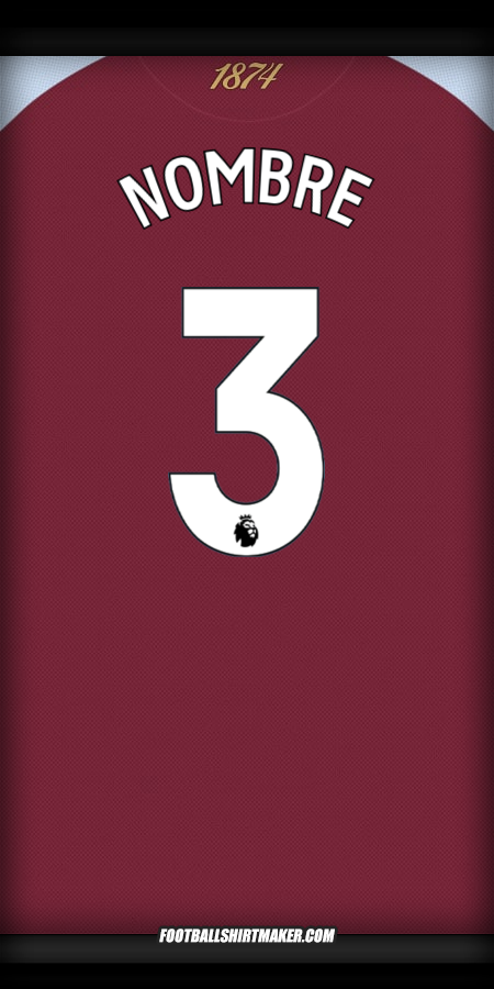 Jersey Aston Villa FC 2025/2026 -  nombre - 3