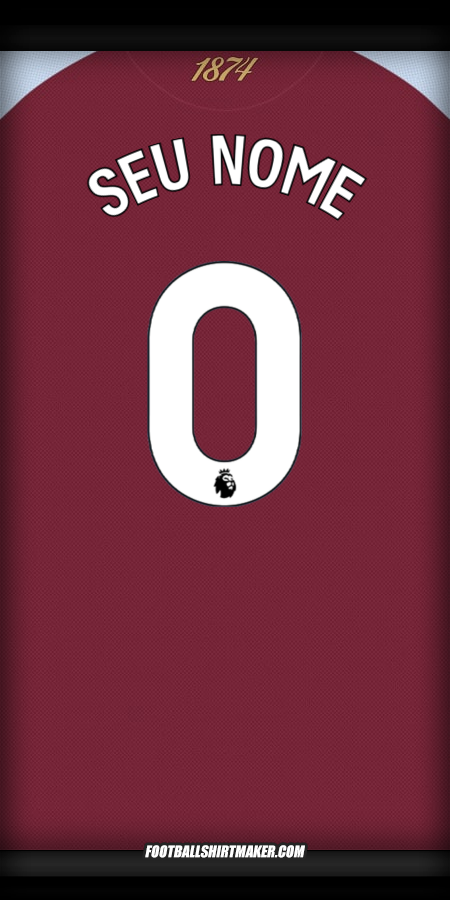 Camisa Aston Villa FC 2025/2026 -  seu nome - 0