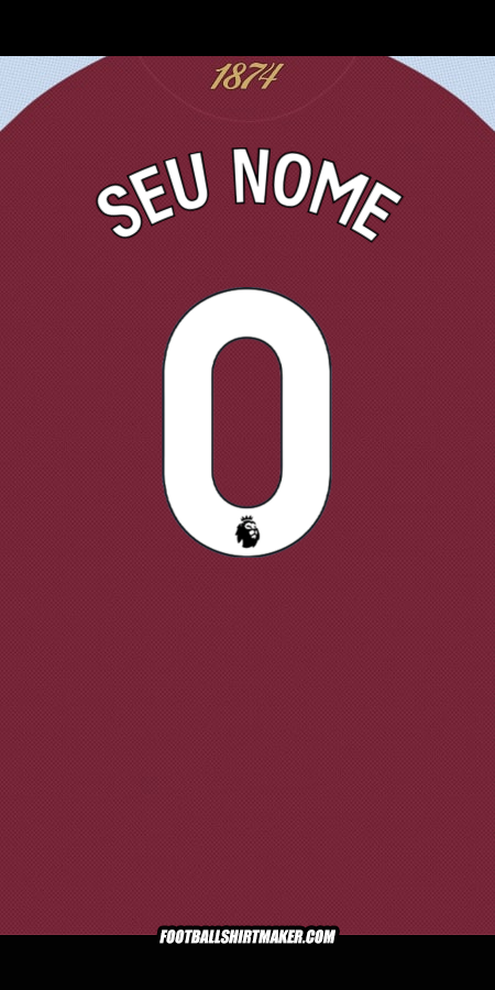 Camisa Aston Villa FC 2025/2026 -  seu nome - 0