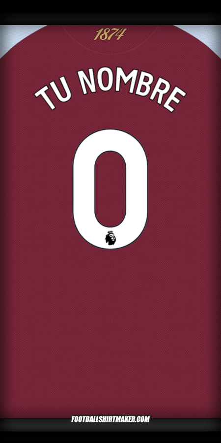 Jersey Aston Villa FC 2025/2026 -  tu nombre - 0