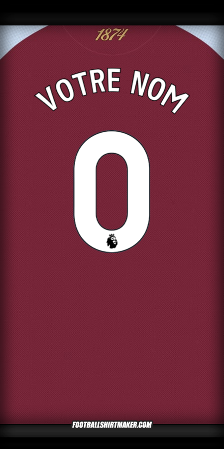 Maillot Aston Villa FC 2025/2026 -  votre nom - 0