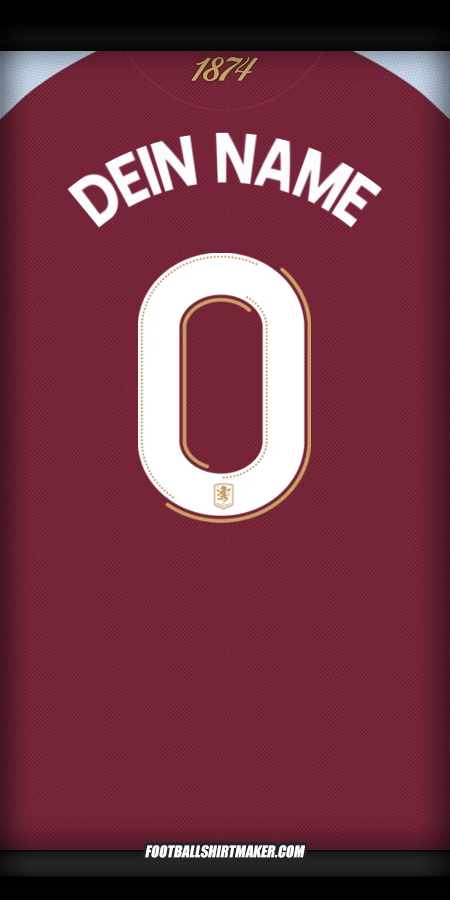 Trikot Aston Villa FC 2025/2026 Cup -  dein name - 0