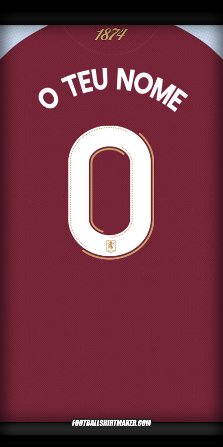 Camisola Aston Villa FC 2025/2026 Cup -  o teu nome - 0