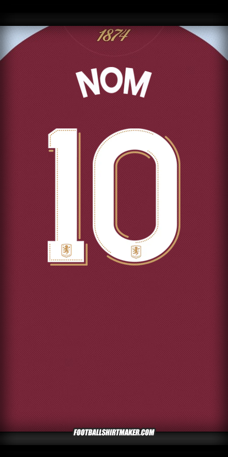 Maillot Aston Villa FC Cup 2025/2026 -  nom - 10