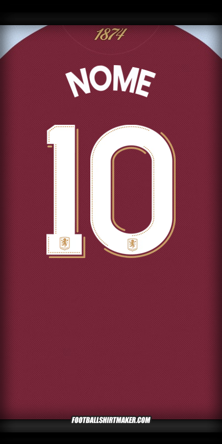 Camisa Aston Villa FC Cup 2025/2026 -  nome - 10