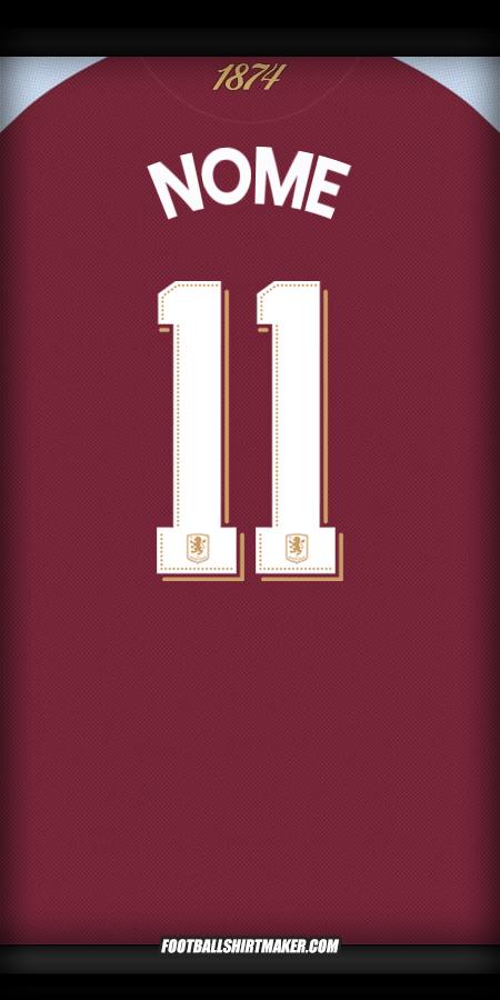 Camisa Aston Villa FC Cup 2025/2026 -  nome - 11