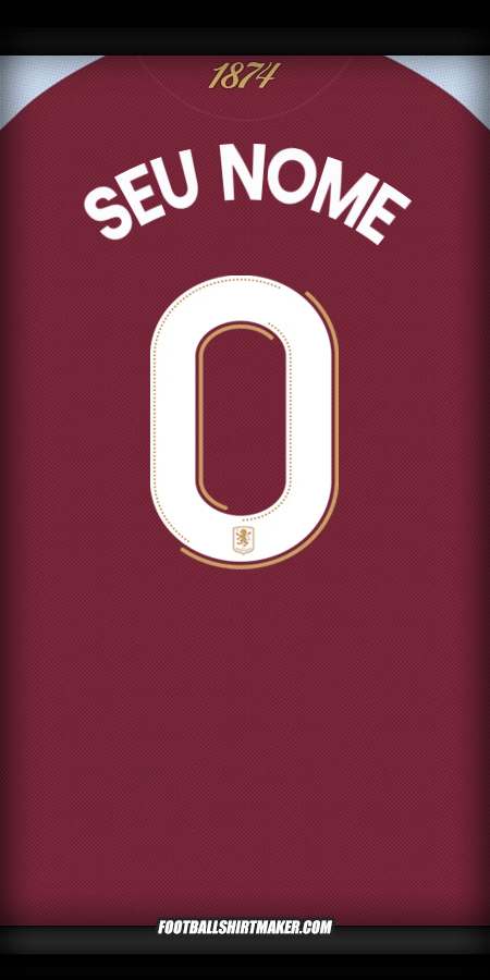 Camisa Aston Villa FC Cup 2025/2026 -  seu nome - 0