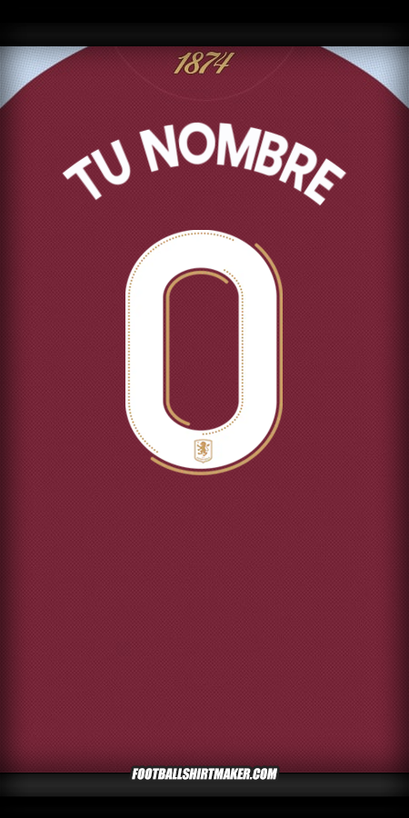 Camiseta Aston Villa FC Cup 2025/2026 -  tu nombre - 0