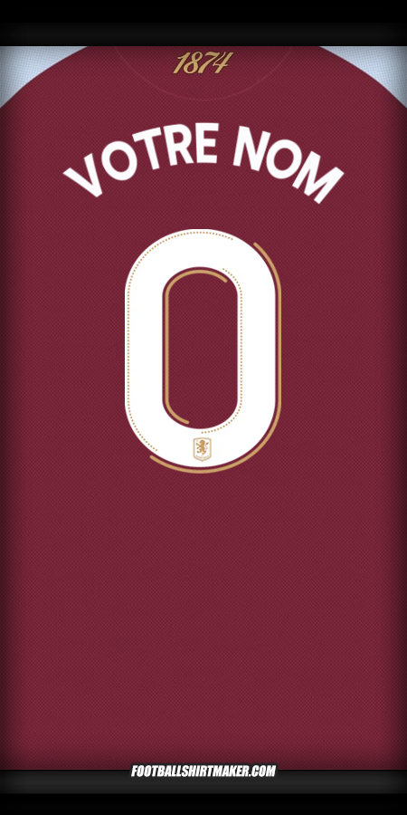 Maillot Aston Villa FC Cup 2025/2026 -  votre nom - 0