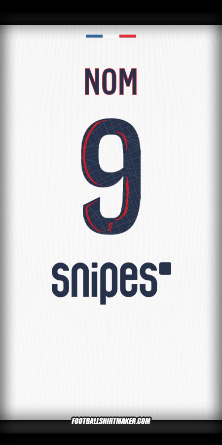 Maillot Paris Saint Germain 2025/2026 Extérieur -  nom - 9