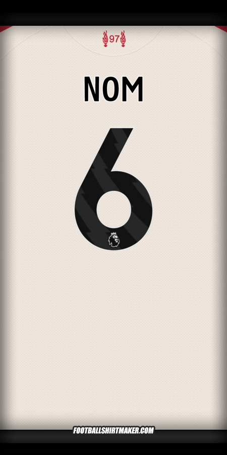 Maillot Liverpool FC 2025/2026 Extérieur -  nom - 6