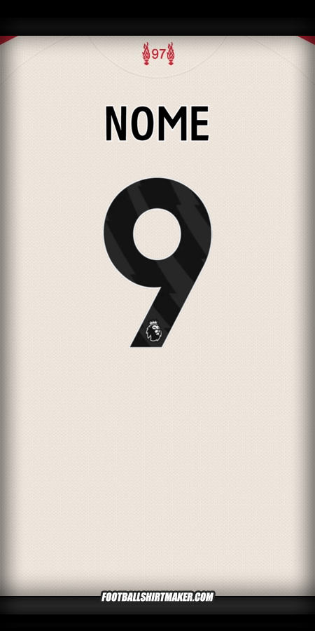 Maglia Liverpool FC 2025/2026 Seconda -  nome - 9
