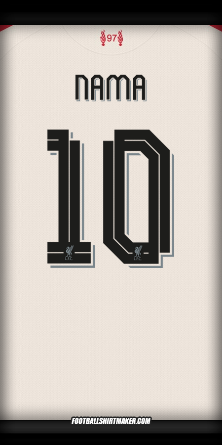 Jersey Liverpool FC Cup 2025/2026 Alternatif -  nama - 10