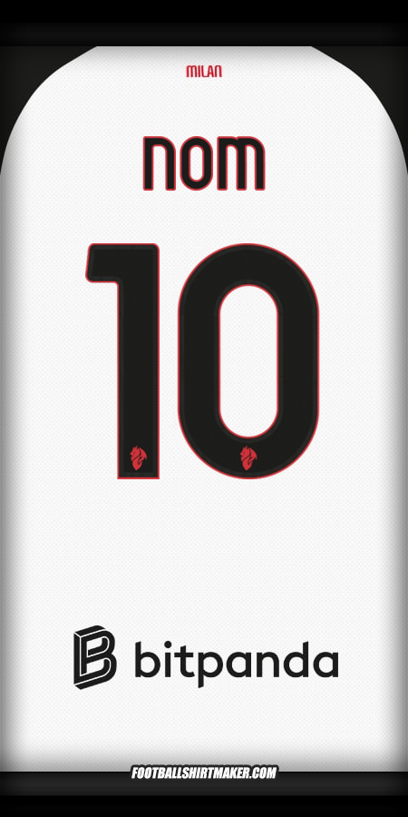 Maillot AC Milan 2025/2026 Extérieur -  nom - 10