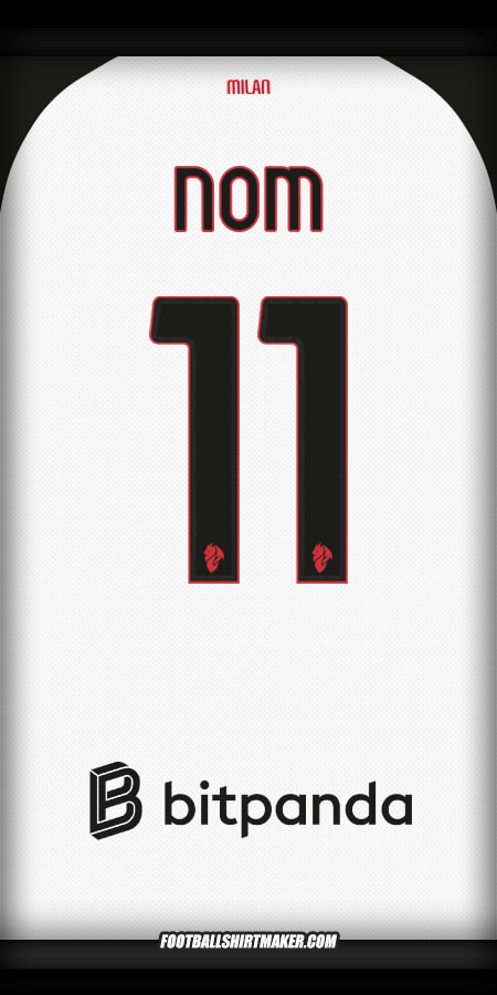 Maillot AC Milan 2025/2026 Extérieur -  nom - 11