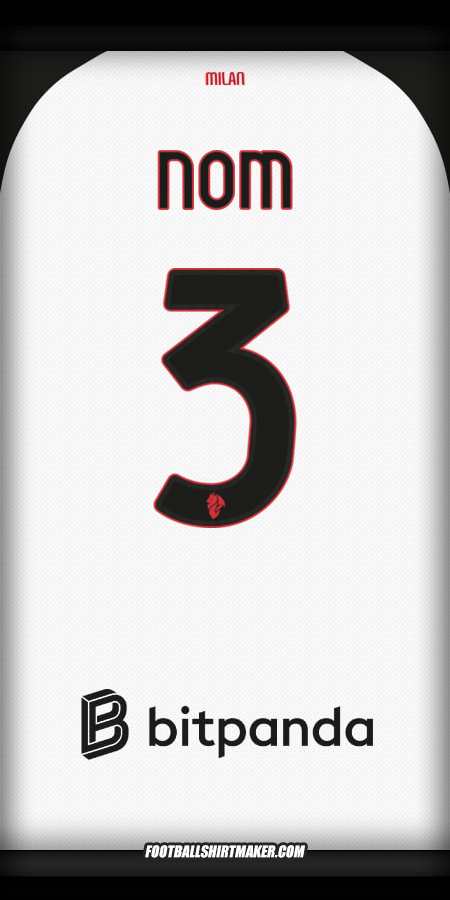 Maillot AC Milan 2025/2026 Extérieur -  nom - 3